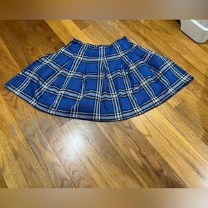Altar’d State Blue/White Plaid Pleated Skirt